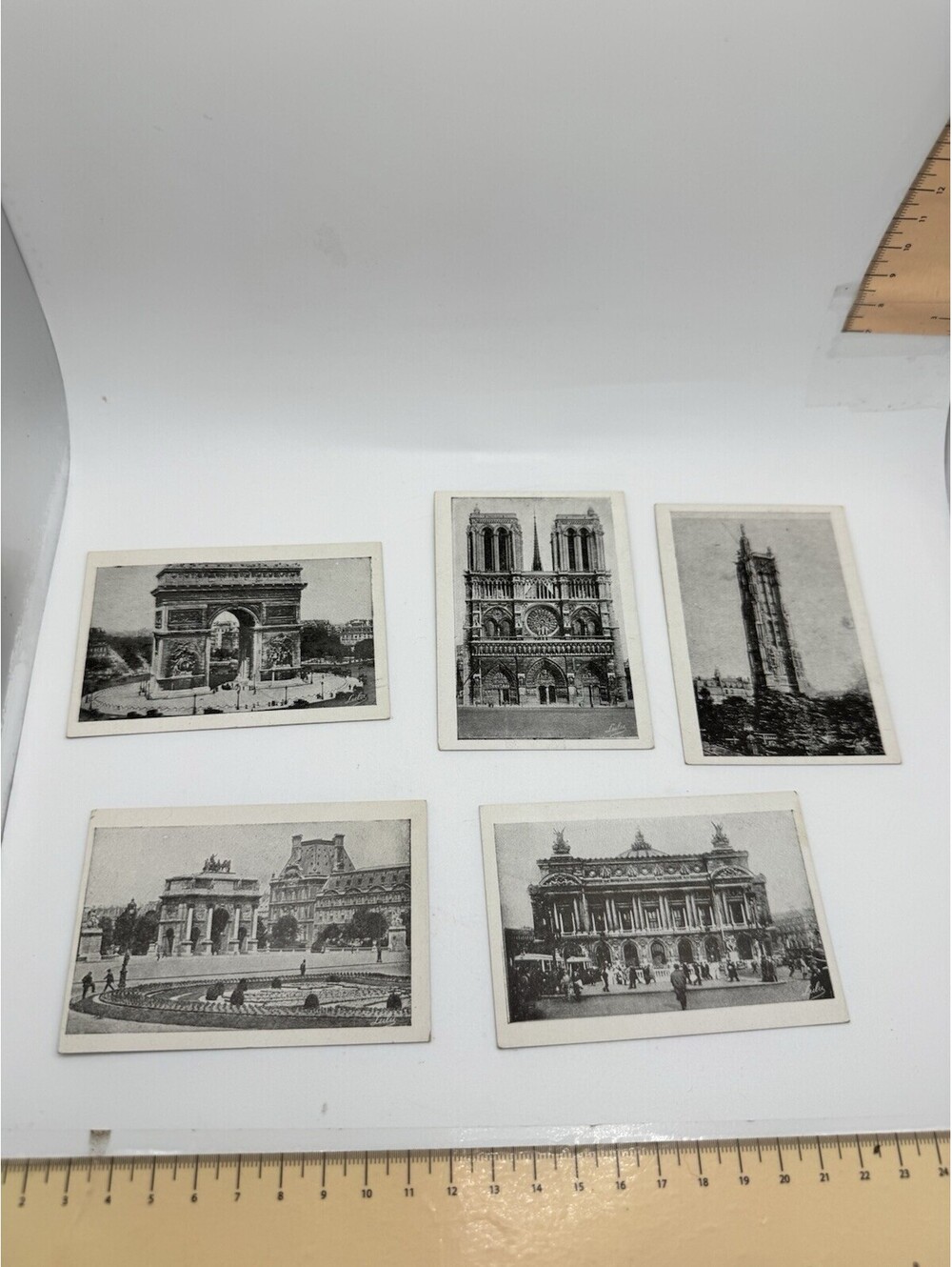Vintage  France Travel Souvenir 5 Black And White Photo Cards 3.5" x 2.5" 1940s